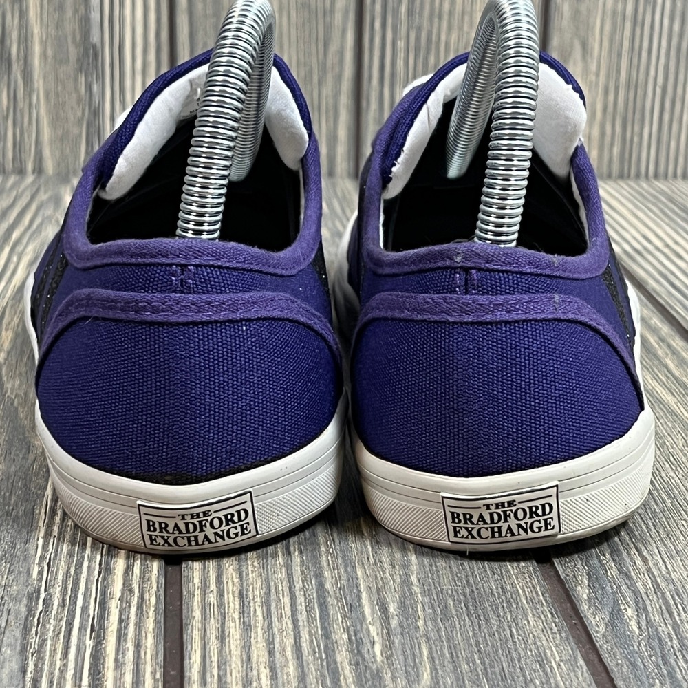 Bradford Exchange Baltimore Ravens Sneakers Womens 8 Purple Canvas Glitter NFL‎ - Picture 4 of 10